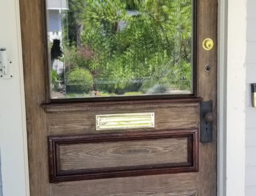 Oakwood Exterior Door Stain Before